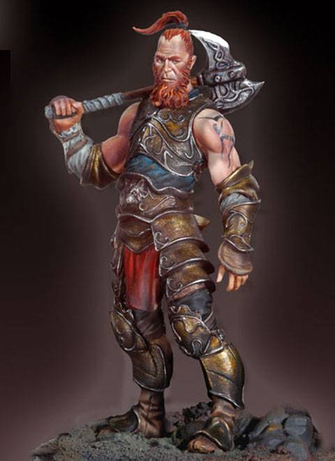 La figura de Brogan, el Quebrantahuesos pertenece a la serie de miniaturas fantasticas llamada Warlord Saga 