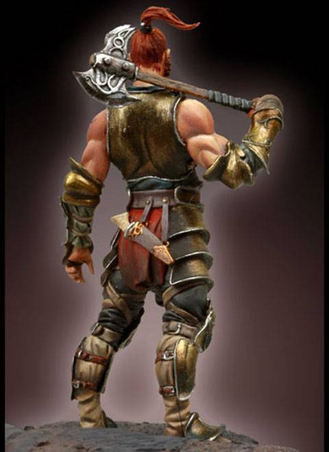 La figura de Brogan, el Quebrantahuesos pertenece a la serie de miniaturas fantasticas llamada Warlord Saga 