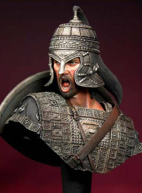 Busto en resina de la casa de miniaturas, Young Miniatures, a escala 1/10 representando al personaje mitico de Hector en Troya. 