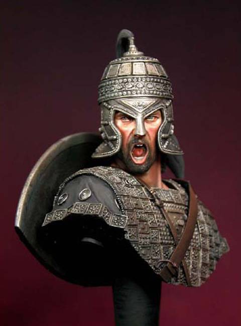 Busto en resina de la casa de miniaturas, Young Miniatures, a escala 1/10 representando al personaje mitico de Hector en Troya. 