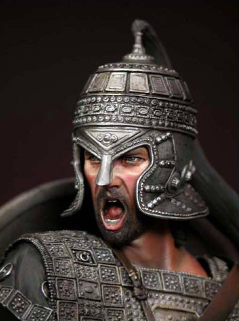 Busto en resina de la casa de miniaturas, Young Miniatures, a escala 1/10 representando al personaje mitico de Hector en Troya. 