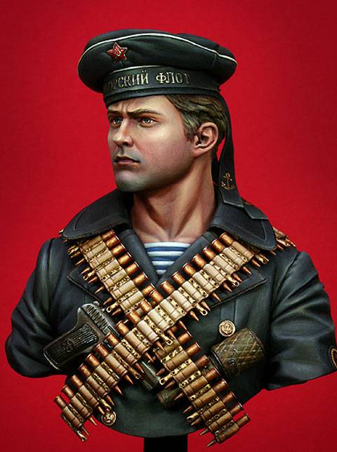 soldado de la infanteria naval sovietica durante la segunda guerra mundial. 