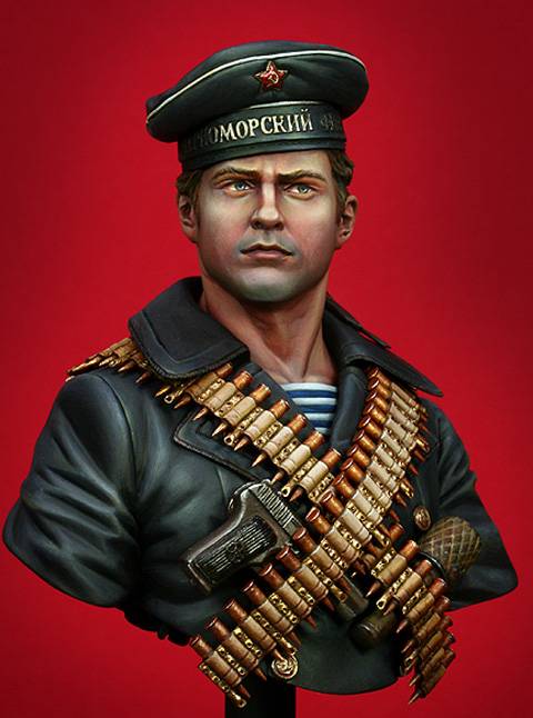 soldado de la infanteria naval sovietica durante la segunda guerra mundial. 