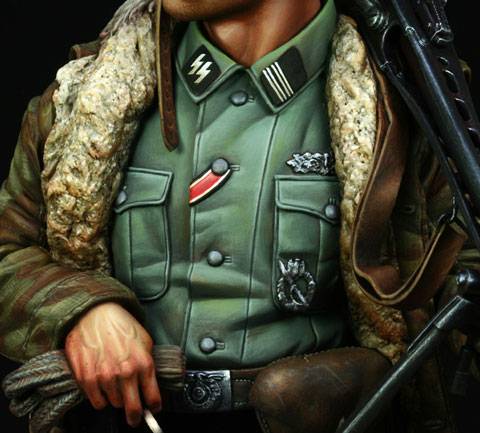 Busto Portador de MG-42 Waffen SS - Ardenas 1944. 