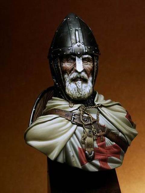 Busto Templario Veterano XII Sec - Escala 200mm