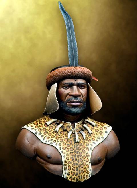Busto Guerrero Zulu - 200 mm. 