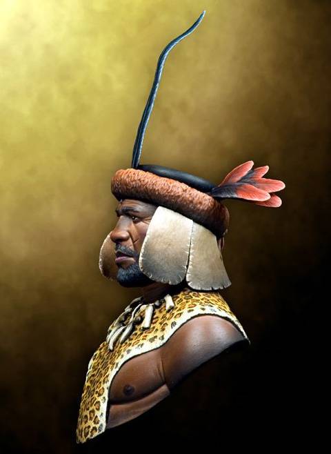 Busto Guerrero Zulu - 200 mm. 