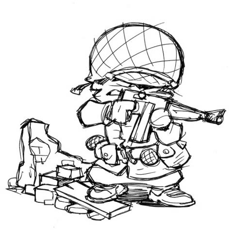 Figura a escala de 50mm en metal blanco de Miniaturas Ramirez representando a un soldado americano durante la Segunda Guerra Mundial