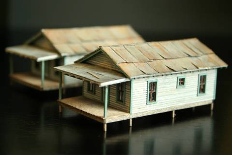 Construccion de un Barracon Minero con Porche - Scratchbuilding