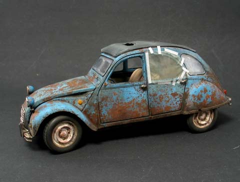 Diorama Citroen 2 Cv Abandonado - Escala 1/24