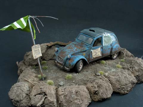 Diorama Citroen 2 Cv Abandonado - Escala 1/24