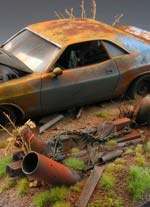 Diorama Coche Desguazado a la Intemperie - Escala 1/24