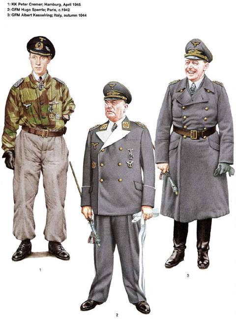 L&aacute;minas pertenecientes a los Generales y Comandantes del Reich durante la 2&ordf; Guerra Mundial. (German Commanders of World War II)  Waffen-SS, Luftwaffe y Navy. 