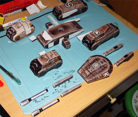 recortables de papel o cartulina del tanque Mammoth tank de Command Conquer