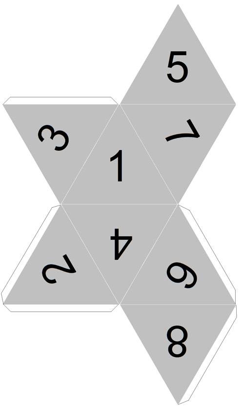 Dado Triangular de 8 Caras