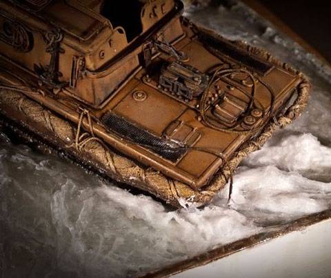 Diorama de un desembarco en el Norte de Africa.