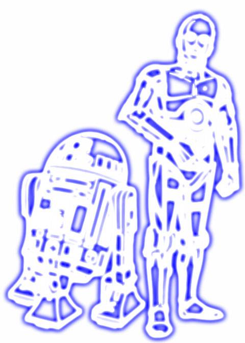 L&aacute;mina de Star Wars que he conseguido en blanco y negro a la cual les he dado un efecto suave de Neon.