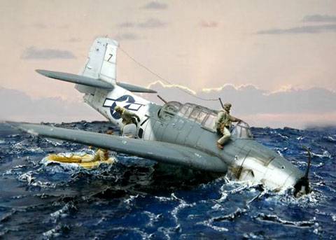Amaraje durante la Batalla de Midway.  