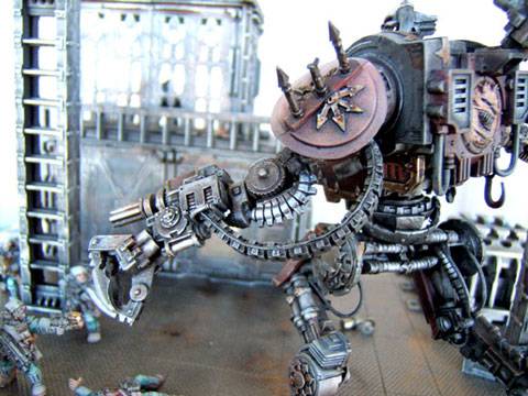 Diorama - Dreadnought del Caos vs Guardias Imperiales.