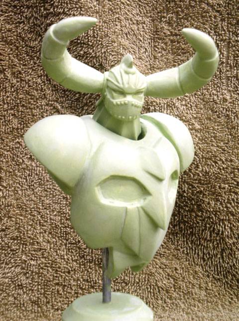 Interesante pieza la de este busto a escala de 160mm reprresentando a Gaikin ( Gladiador ), un pedazo de super robot protagonista de series de anime japonesas producidas por Toei Animation. 