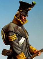 Soldado de infanteria britanico del 44 regimiento en Gandamak durante 1842