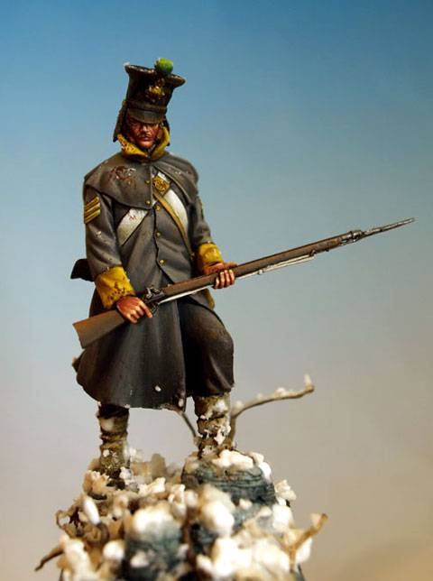 Soldado de infanteria britanico del 44 regimiento en Gandamak durante 1842