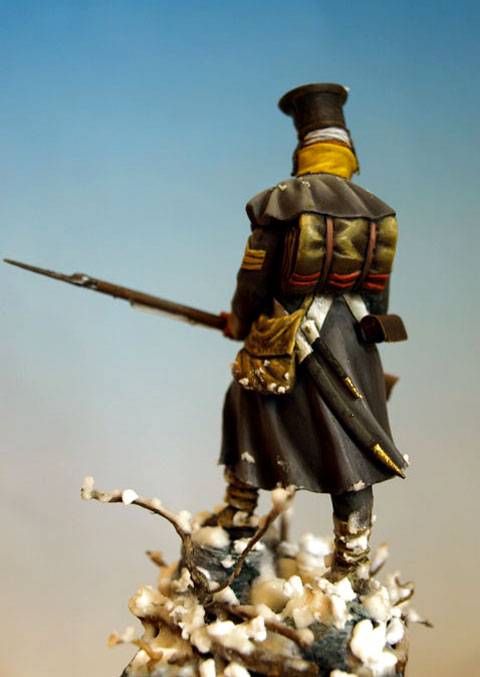 Soldado de infanteria britanico del 44 regimiento en Gandamak durante 1842