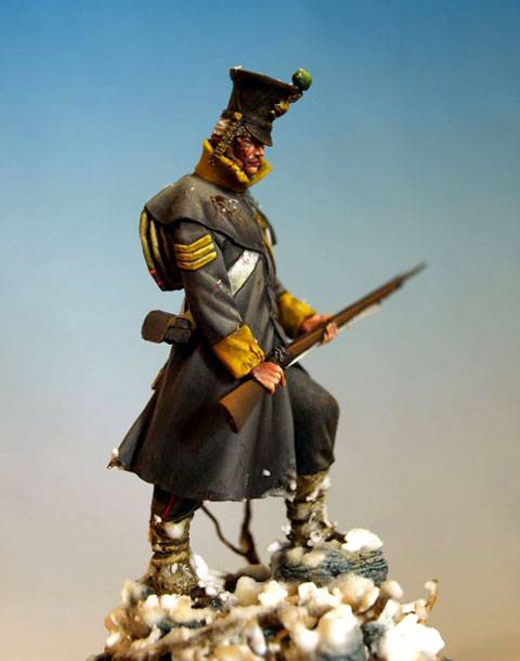 Soldado de infanteria britanico del 44 regimiento en Gandamak durante 1842
