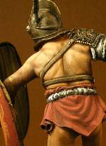 La vi&ntilde;eta representa la figura de un gladiador durante los juegos del Circo Romano