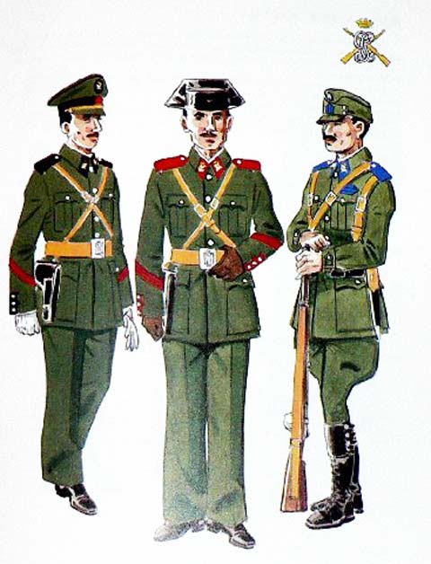 Guerra de 1936-1939  Guardia Civil en Uniforme de Servicio (1939)  Guardia Civil de los Defensores del Alcazar de Toledo (1936)  Guardia en Campa&ntilde;a (1936-39)