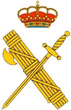 Su emblema principal est&aacute; formado por una espada desnuda en banda y haz de lictores con hoja de segur al flanco diestro, pasantes en aspa, sumados de una corona real.