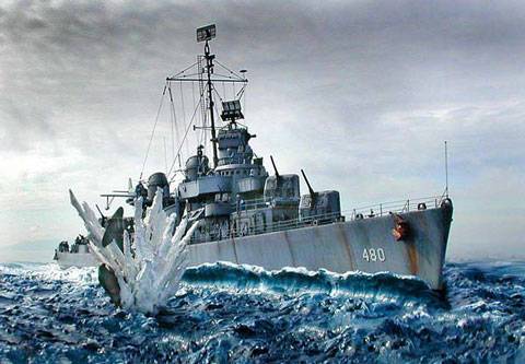 Diorama Naval del USS Halford - 1945
