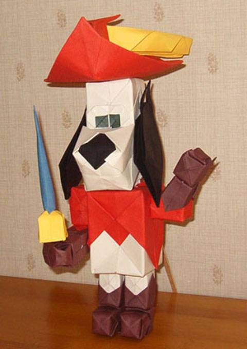 Perro D&aacute;rtagnan  creado con Papel