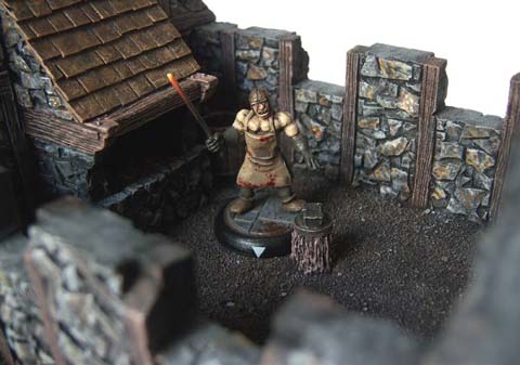 fragua o herreria cl&aacute;sica, apta para cualquier tipo de diorama o partida medieval o fantastica. 
