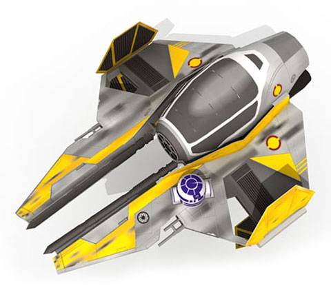 Recortable de Papel de la Nave ETA-2 Jedi Starfighter de Anakin Skywalker.