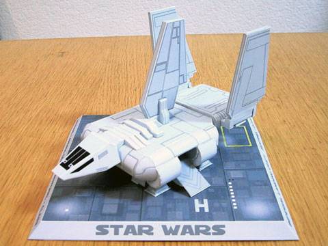 Recortable de Papel de un Imperial Landing Craft de la Saga Star Wars. 