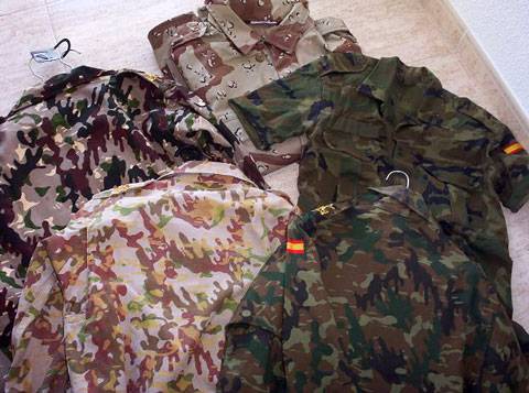 Uniformes mimetizados utilizados por La Legion Espa&ntilde;ola 