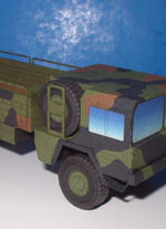 Recortable de papel de un Camion Militar MAN 4x4 5T MIL GL 2X de caja abierta de mas de 7,5 Toneladas a escala 1/50. 