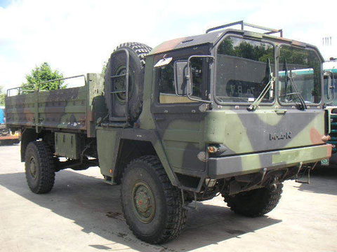 Recortable de papel de un Camion Militar MAN 4x4 5T MIL GL 2X de caja abierta de mas de 7,5 Toneladas a escala 1/50. 