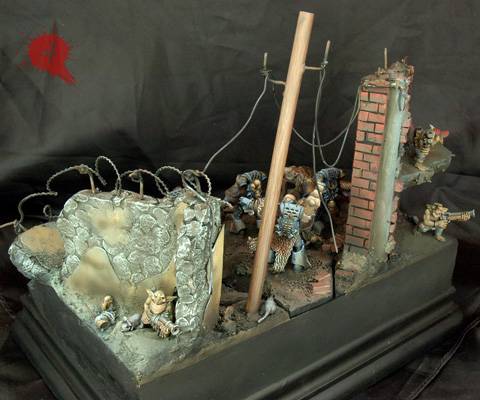 Un diorama sobre un grupo de Marines espaciales en una mision de busqueda