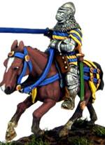 hombre de armas a caballo frances durante la batalla de Agincourt