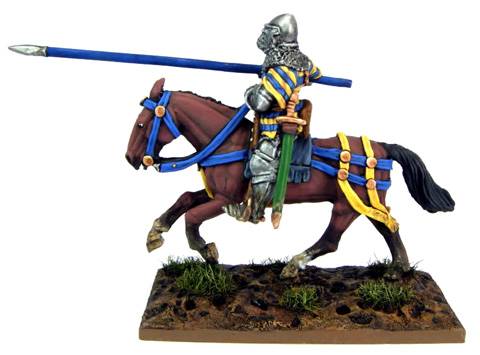 hombre de armas a caballo frances durante la batalla de Agincourt