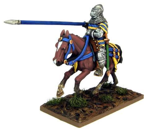 hombre de armas a caballo frances durante la batalla de Agincourt