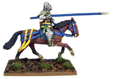hombre de armas a caballo frances durante la batalla de Agincourt