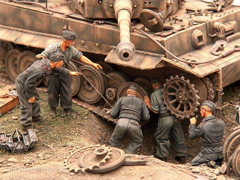 Reparacion de un Tiger en Combate - Escala 1/35