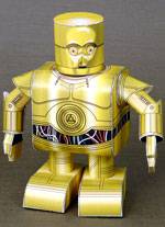 Recortable de papel o cartulina de C3PO en la versi&oacute;n infantil