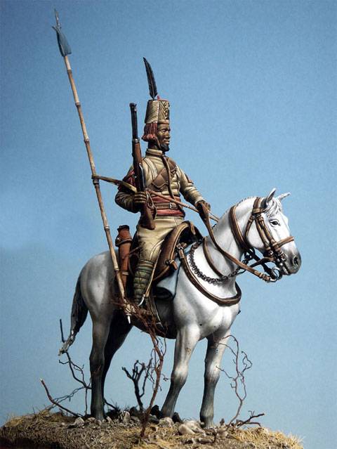 figura de un soldado ind&iacute;genea askari, perteneciente al Regimiento de Lanceros de la Caballer&iacute;a Colonial Italiana