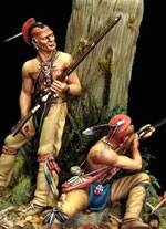 Nativos americanos de los bosques en Pie de Guerra