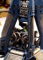Capsula de Desembarco de los Marines Espaciales perteneciente a la caja Punta de Lanza de la serie Warhammer 40000 de Citadel. 