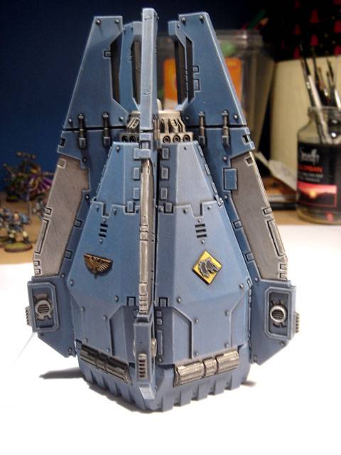 Capsula de Desembarco de los Marines Espaciales perteneciente a la caja Punta de Lanza de la serie Warhammer 40000 de Citadel. 